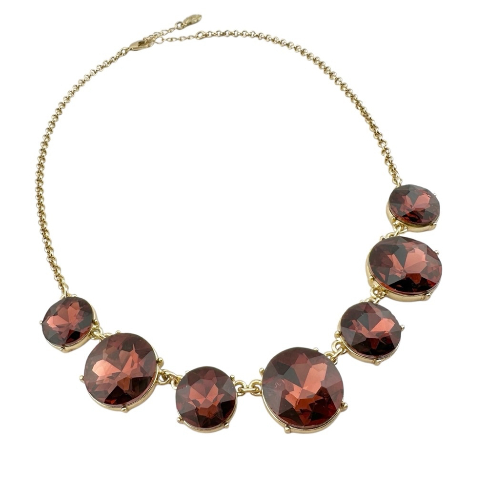 Womens Necklace Reddish Brown with Gold Tone Chain - Picture 7 of 10